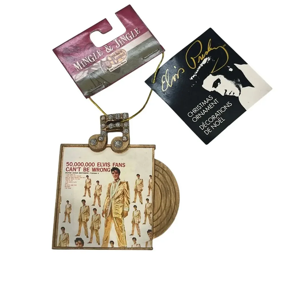 Cracker Barrel Elvis Presley 50,000,000 Elvis Fans Album Christmas Ornament NWT
